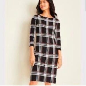 NWOT Ann Taylor black and brown knit sweater dress